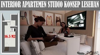 Interior Apartemen Studio Konsep Lesehan